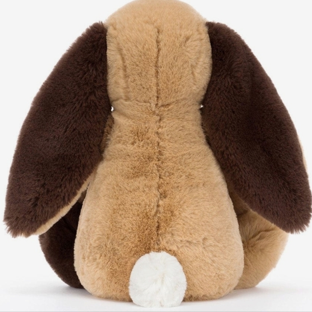 Jellycat Bashful Patchwork Brown Bunny Medium 12.2x4.7x3.5" BNWT Authentic - Picture 4 of 9